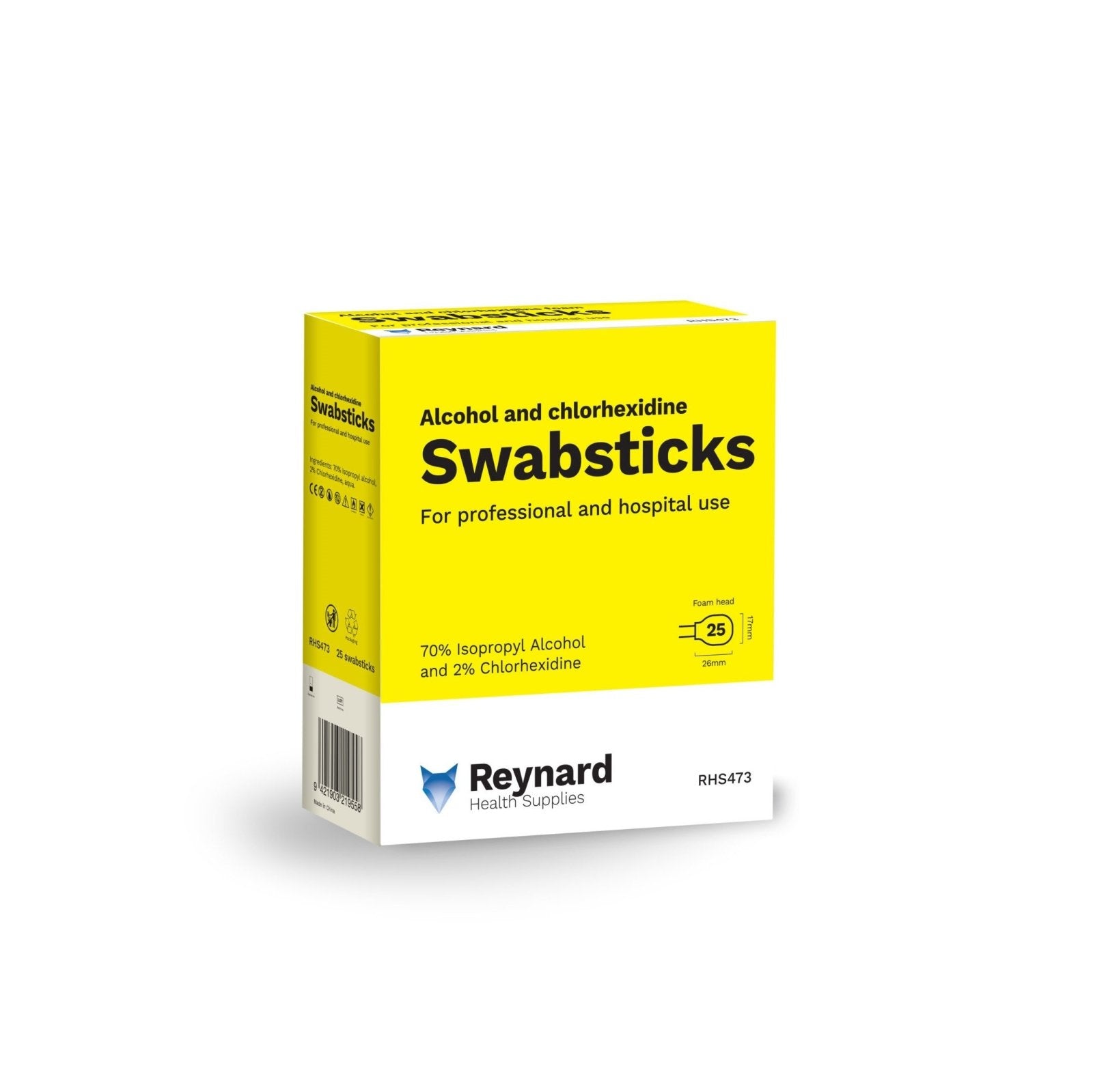 Swab Sticks Alcohol 70%/Chlorhex 2% Bx25 - Medsales