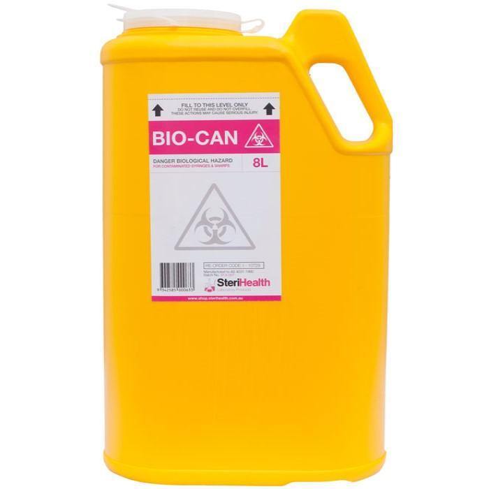 BIO-CAN Sharps Container 8 Ltr Oval Push Cap - Medsales