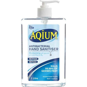 EGO AQIUM Antibacterial Hand Gel 1L Pump - Medsales