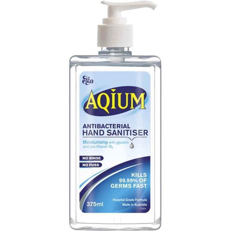 Ego AQIUM Antibacterial Hand Gel 375ml Pump - Medsales