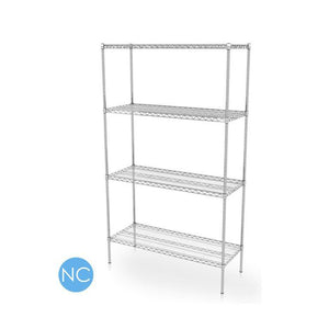 Nickel Chrome Wire Shelving Unit - 4 Shelves - Medsales